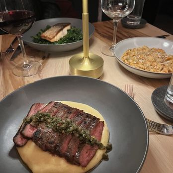 Scout's Restaurant signature dishes Flank SteakBucatiniGnocchi